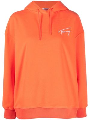 Tommy Jeans logo-embroidered hoodie - Orange