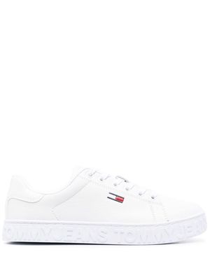 Tommy Jeans logo-embroidered low-top sneakers - White