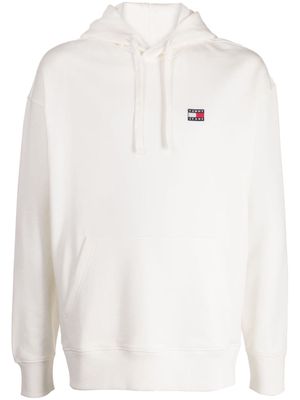 Tommy Jeans logo-patch cotton hoodie - White
