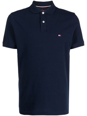 Tommy Jeans logo-patch cotton polo shirt - Blue