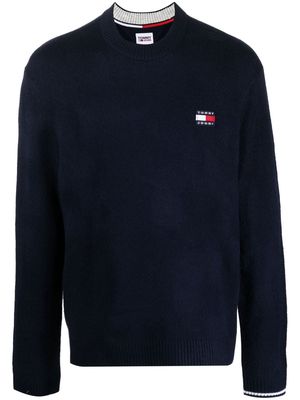 Tommy Jeans logo-patch crew-neck jumper - Blue