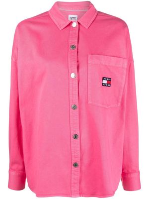 Tommy Jeans logo patch long-sleeve shirt - Pink