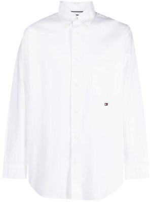 Tommy Jeans logo-patch plain shirt - White