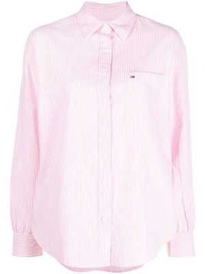 Tommy Jeans logo-patch shirt - Pink
