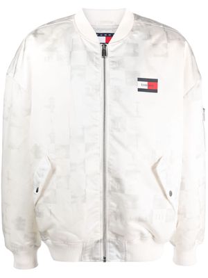 Tommy Jeans logo-print bomber jacket - White