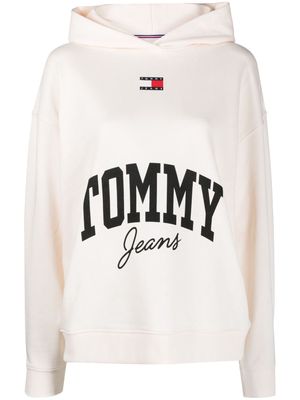 Tommy Jeans logo-print cotton hoodie - White
