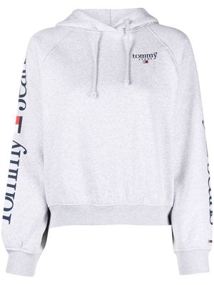 Tommy Jeans logo print drawstring hoodie - Grey