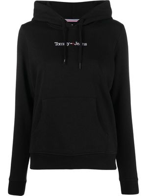Tommy Jeans logo-print pullover hoodie - Black