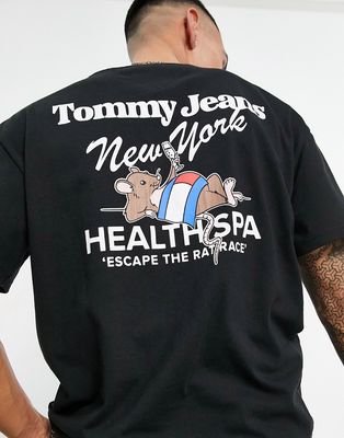 Tommy Jeans NYC sports club back print relaxed fit t-shirt in black