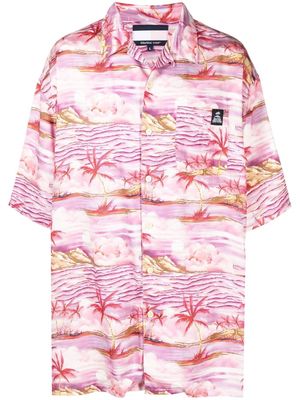 Tommy Jeans oversize palm-print shirt - Pink