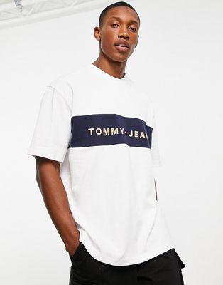 Tommy Jeans oversized archive logo T-shirt in white