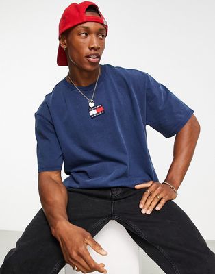 Tommy Jeans oversized badge logo t-shirt in navy