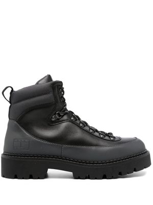 Tommy Jeans panelled leather boots - Black