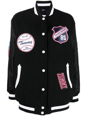 Tommy Jeans patch-detail varsity jacket - Black