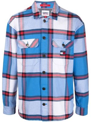 Tommy Jeans plaid-check print button shirt - Blue