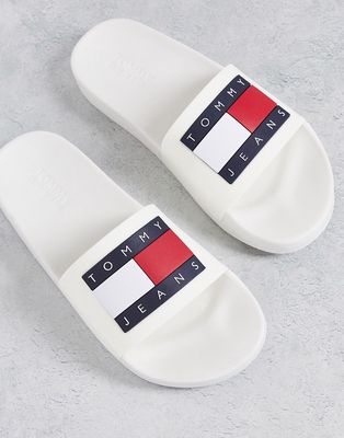 Tommy Jeans pool slider in white