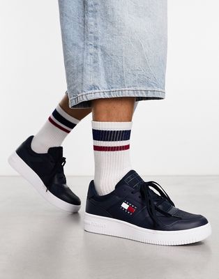Tommy Jeans retro basket essential sneakers in navy