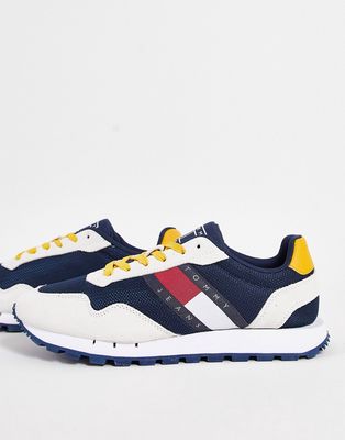 Tommy Jeans retro color block runner sneakers-White