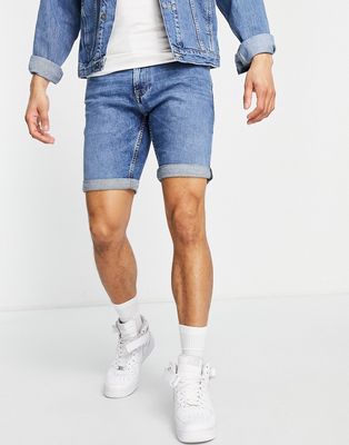 Tommy Jeans Scanton slim fit denim shorts in mid wash-Blue