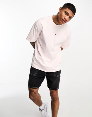 Tommy Jeans skater rib detail t-shirt in pink