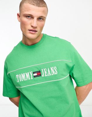 Tommy Jeans stripe flag logo t-shirt in green