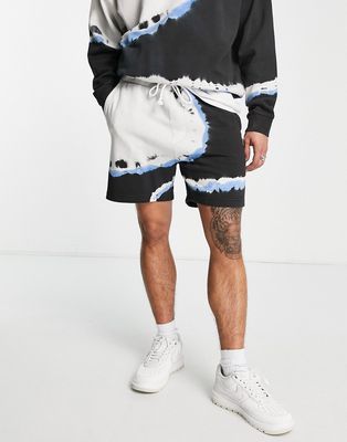Tommy Jeans tie dye logo beach shorts in black - BLACK - part of a set