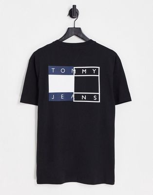Tommy Jeans twisted flag T-shirt in black