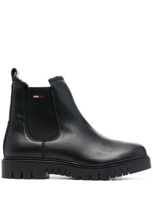 Tommy Jeans Warmlined leather Chelsea boots - Black