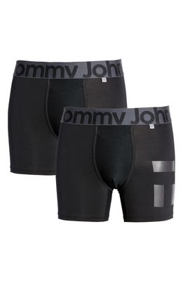 Tommy John 2-Pack 360 Sport 4-Inch Hammock Pouch™ Boxer Briefs in Black Double