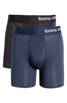 Tommy John 2-Pack Cool Cotton 6-Inch Boxer Briefs in Navy/Black