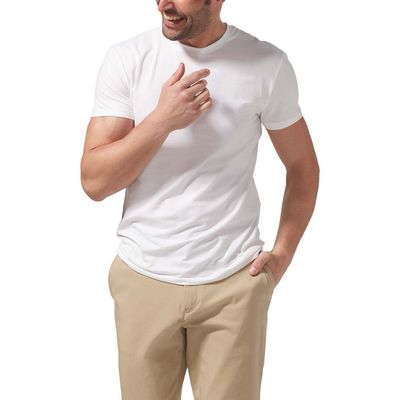 Tommy John 2-Pack Cool Cotton Modern Fit Crewneck Undershirts in White Double 