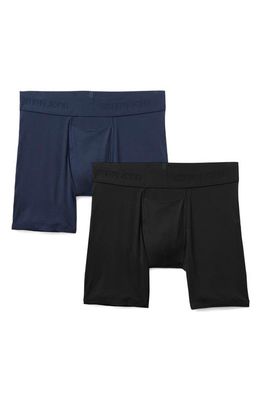 Tommy John 2-Pack Second Skin 6-Inch Boxer Briefs in Black/Dress Blues