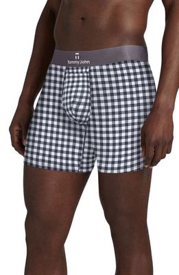 Tommy John 2-Pack Second Skin 6-Inch Boxer Briefs in Grey Harvest Gingham/Black 