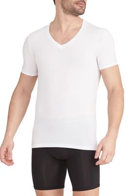 Tommy John 2-Pack Second Skin Slim Fit Deep V-Neck Undershirts in White Double 