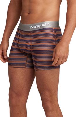 Tommy John 4-Inch Cool Cotton Boxer Briefs in Cappuccino Tabloid Stripe