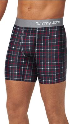 Tommy John Cool Cotton 6-Inch Boxer Briefs in Black Weekend Plaid