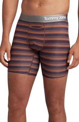 Tommy John Cool Cotton 6-Inch Boxer Briefs in Cappuccino Tabloid Stripe