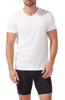 Tommy John Cool Cotton Modern Fit High V-Neck T-Shirt in White Double