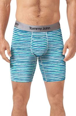 Tommy John Second Skin 8-Inch Boxer Briefs in Blue Coral Painterly Stripe