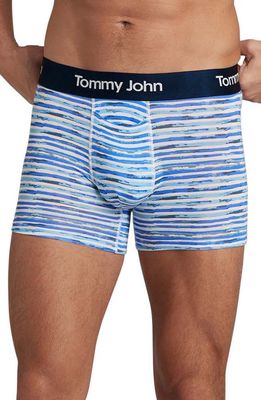 Tommy John Second Skin Boxer Briefs in Baja Blue Painterly Stripe