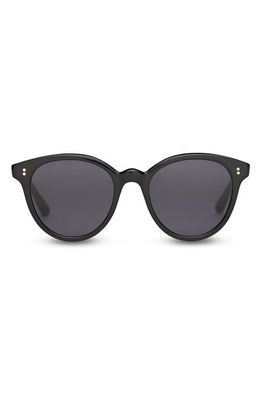 TOMS Aaryn 50mm Round Sunglasses in Shiny Black/Dark Grey