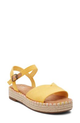 TOMS Abby Flatform Espadrille Sandal in Yellow 