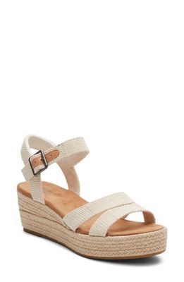 TOMS Audrey Ankle Strap Espadrille Platform Wedge Sandal in Natural