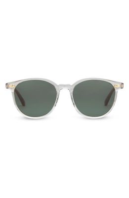 TOMS Bellini Vinta 52mm Polarized Round Sunglasses in Crystal/green Grey Polar