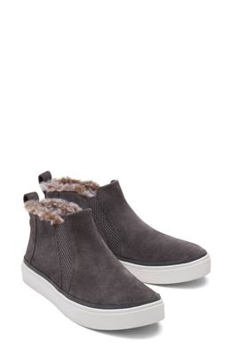 TOMS Bryce Faux Fur Trim High Top Slip-On Sneaker in Grey