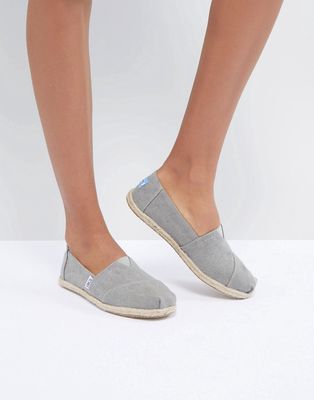 TOMS canvas role sole espadrilles in drizzle gray-Grey
