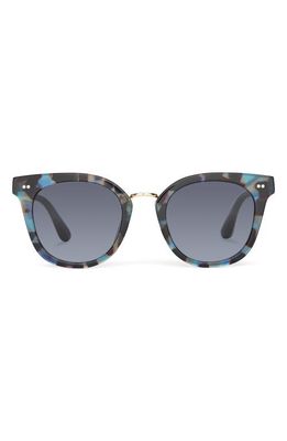 TOMS Cecilia 50mm Small Cat Eye Sunglasses in Blue Tortoise/Dark Grey
