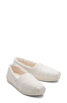 TOMS Faux Shearling Alpargata Slip-On in Natural