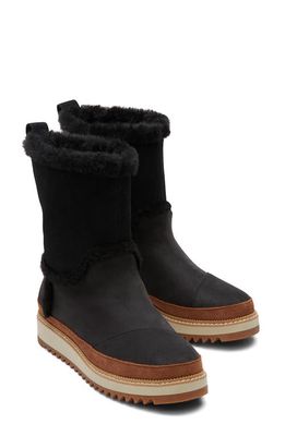 TOMS Faux Shearling Makenna Boot in Black