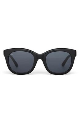 TOMS Jacqui 51mm Rectangular Sunglasses in Shiny Black/Dark Grey